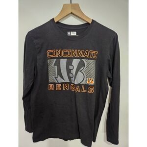 NFL Team Apparel Cincinnati Bengals Long Sleeve Shirt Mens Medium Black Graphic
